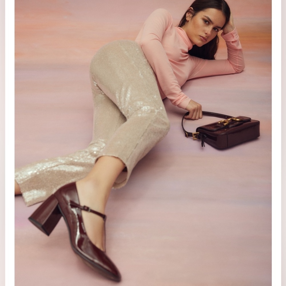 Bibi Lou Edda Leather T-Strap Pump Heels from Anthropologie
